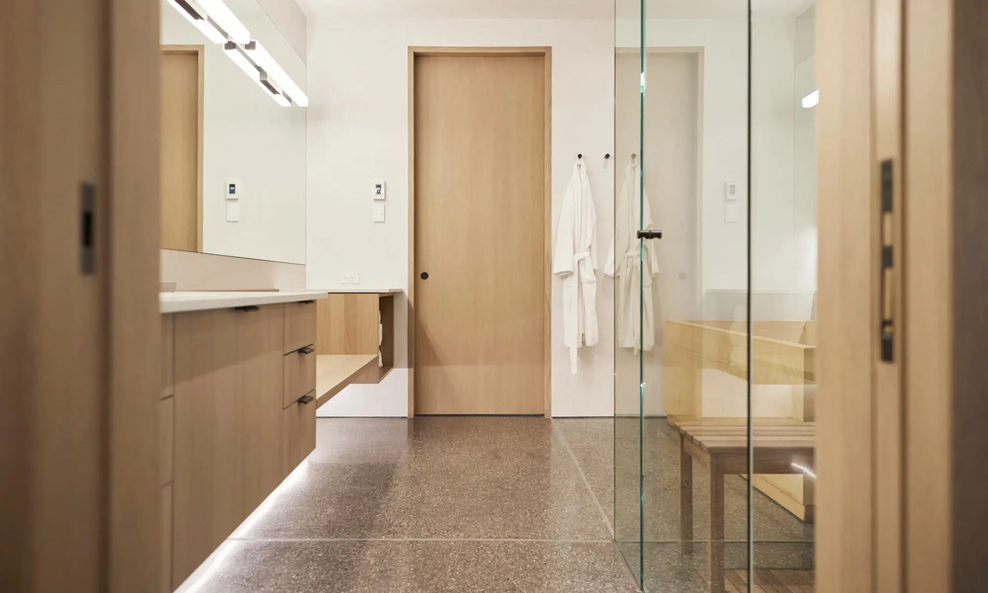 Spa bathroom in home with fixtures by Samuel Heath