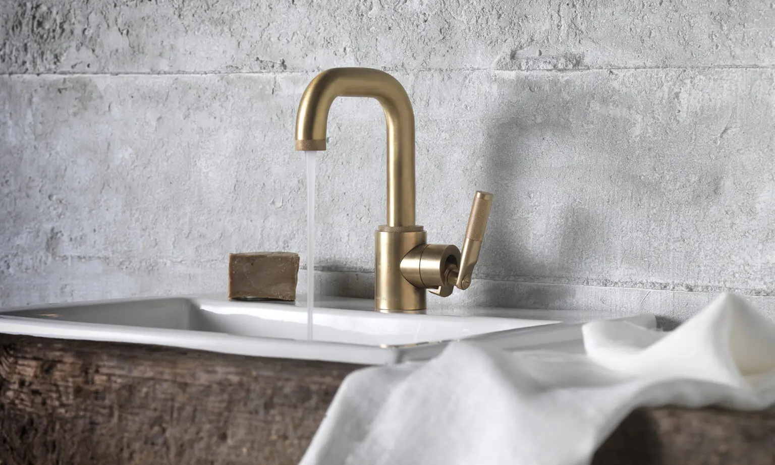 A finished Landmark Industrial basin mixer tap at the end of the design process.