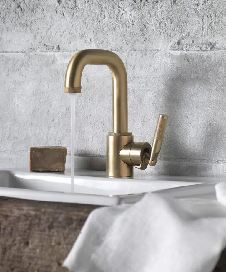 A finished Landmark Industrial basin mixer tap at the end of the design process.