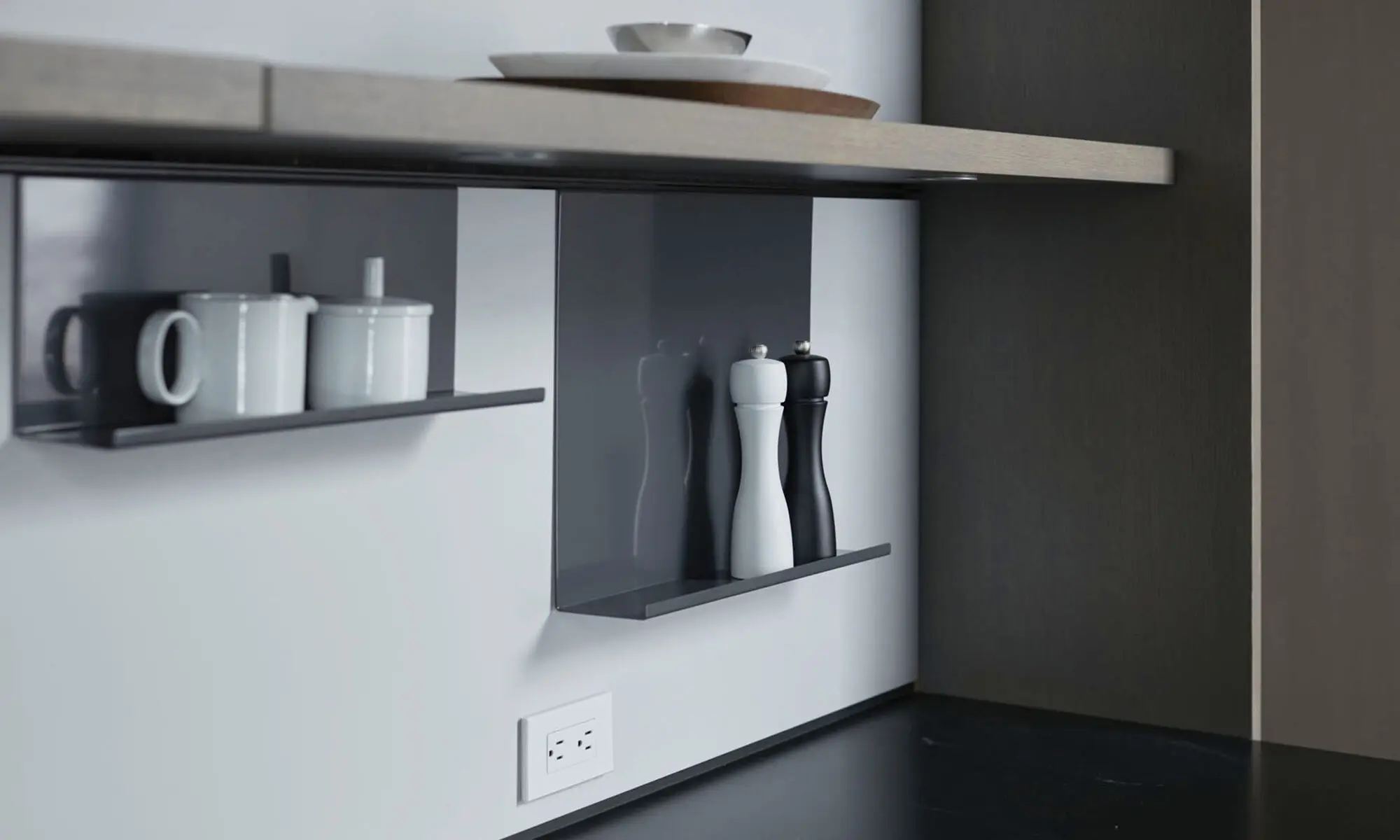 Made to measure shelving in a kitchen