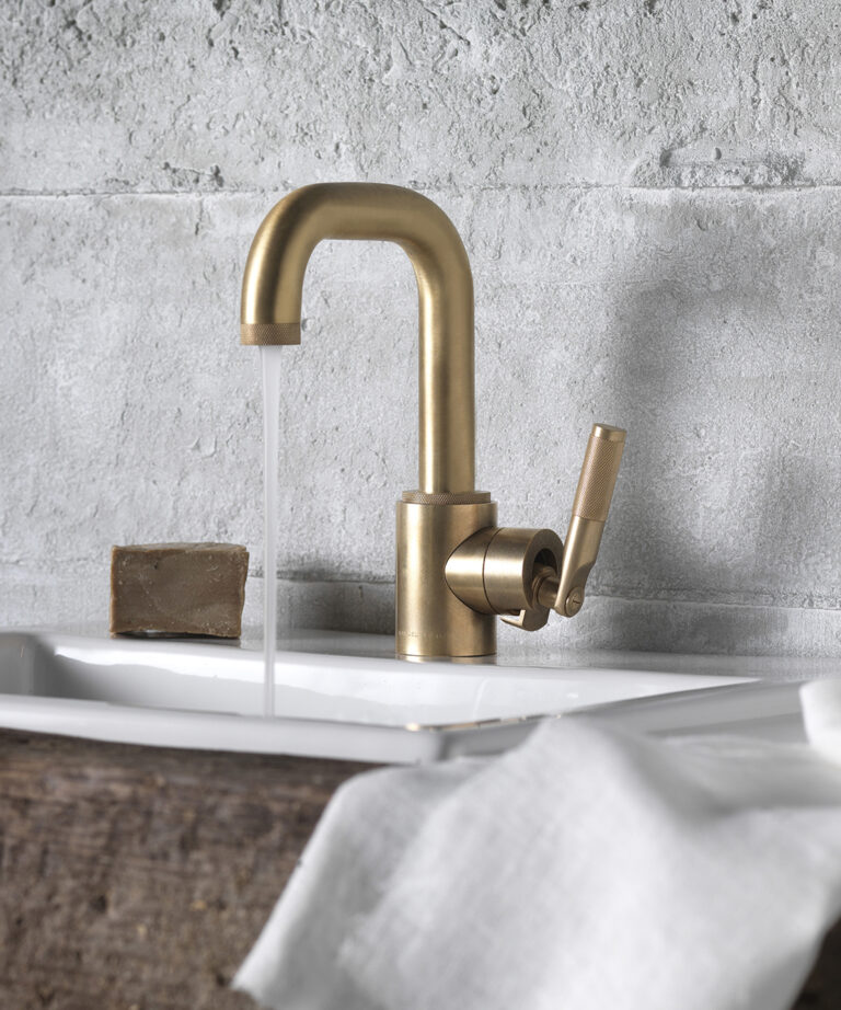 A finished Landmark Industrial basin mixer tap at the end of the design process.