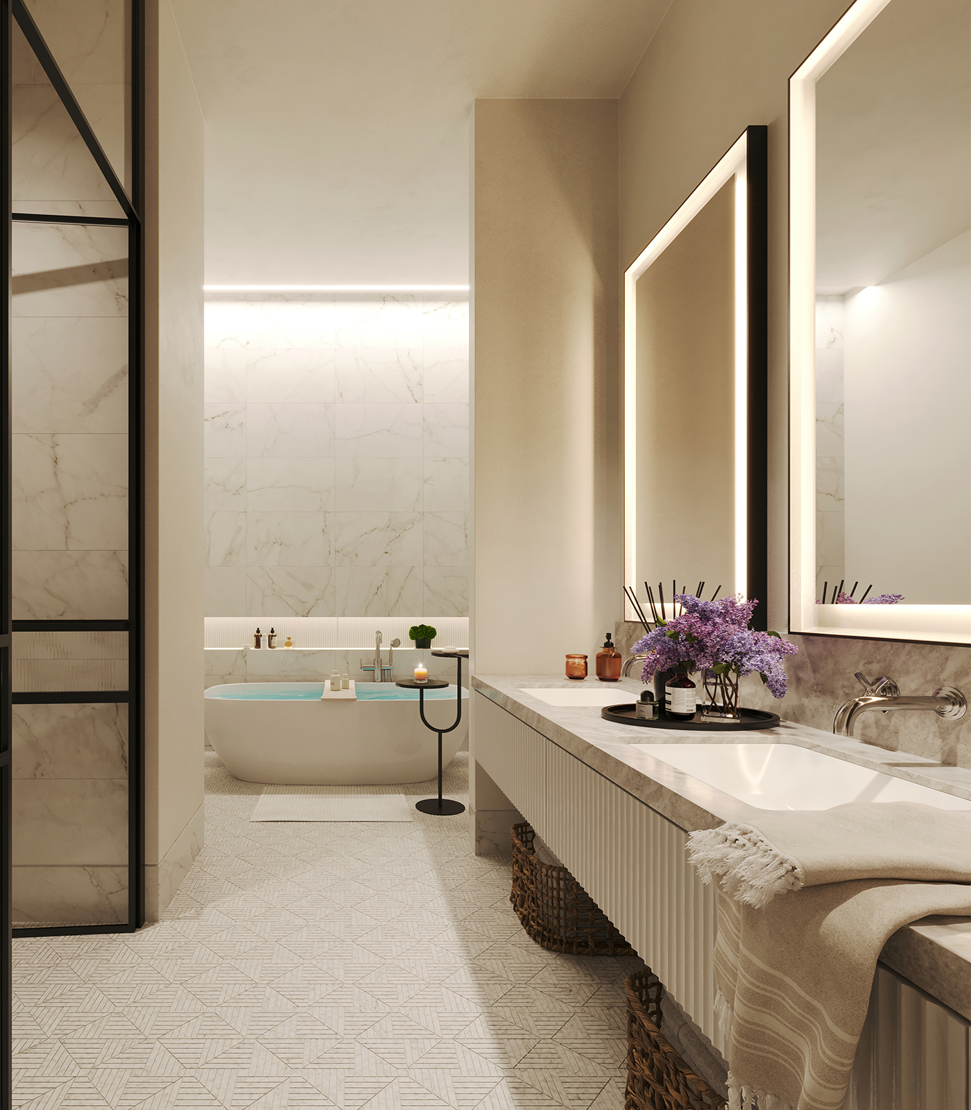 Samuel Heath Landmark pure taps and floor mounter filler