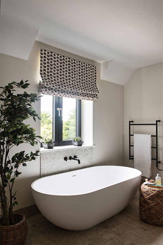 Bayswater Interiors master bathroom with Samuel Heath Landmark Pure Bath Filler in City Bronze