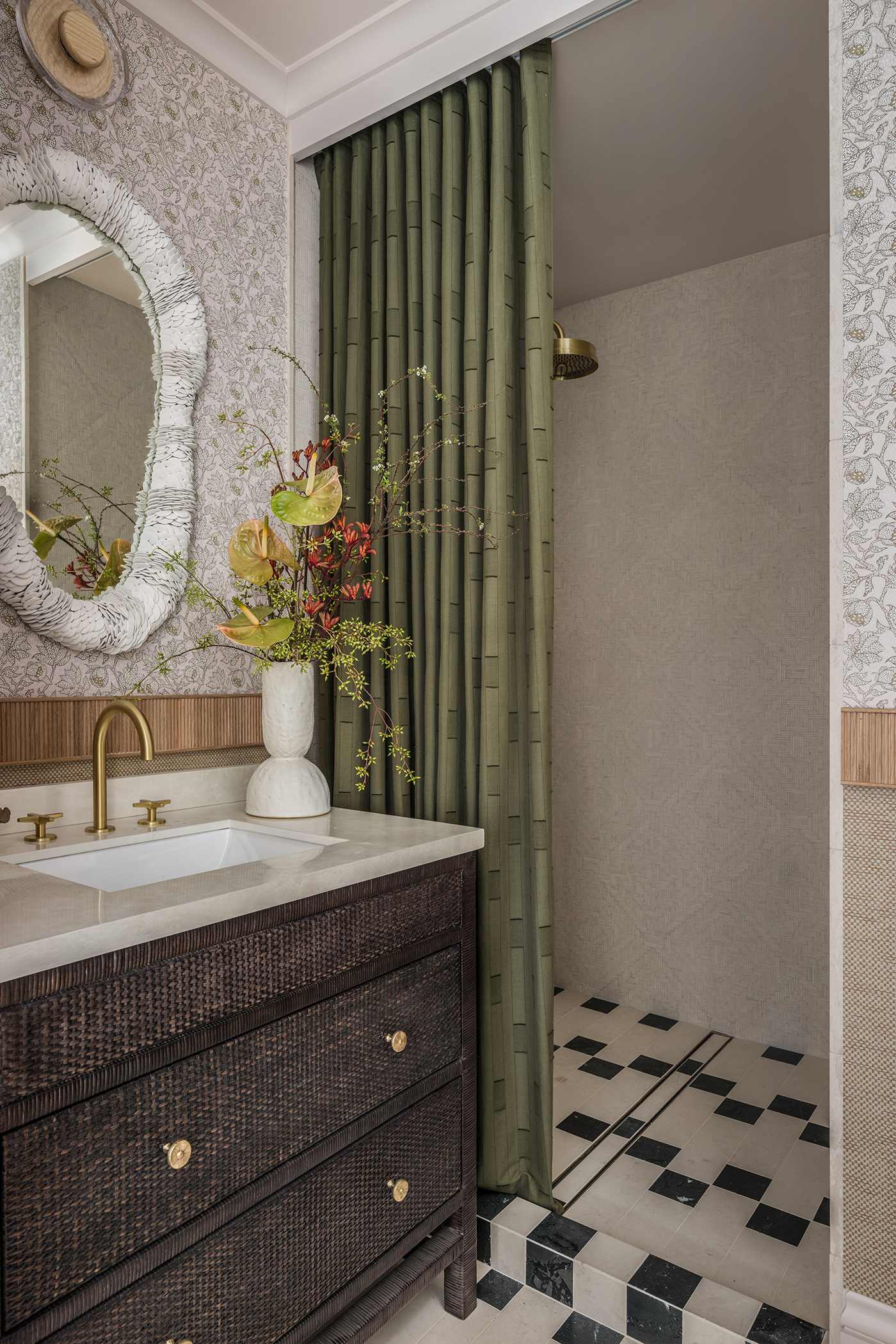 The Global Nest ensuite by Nash Design Group with Classic Forme Basin Filler by Samuel Heath