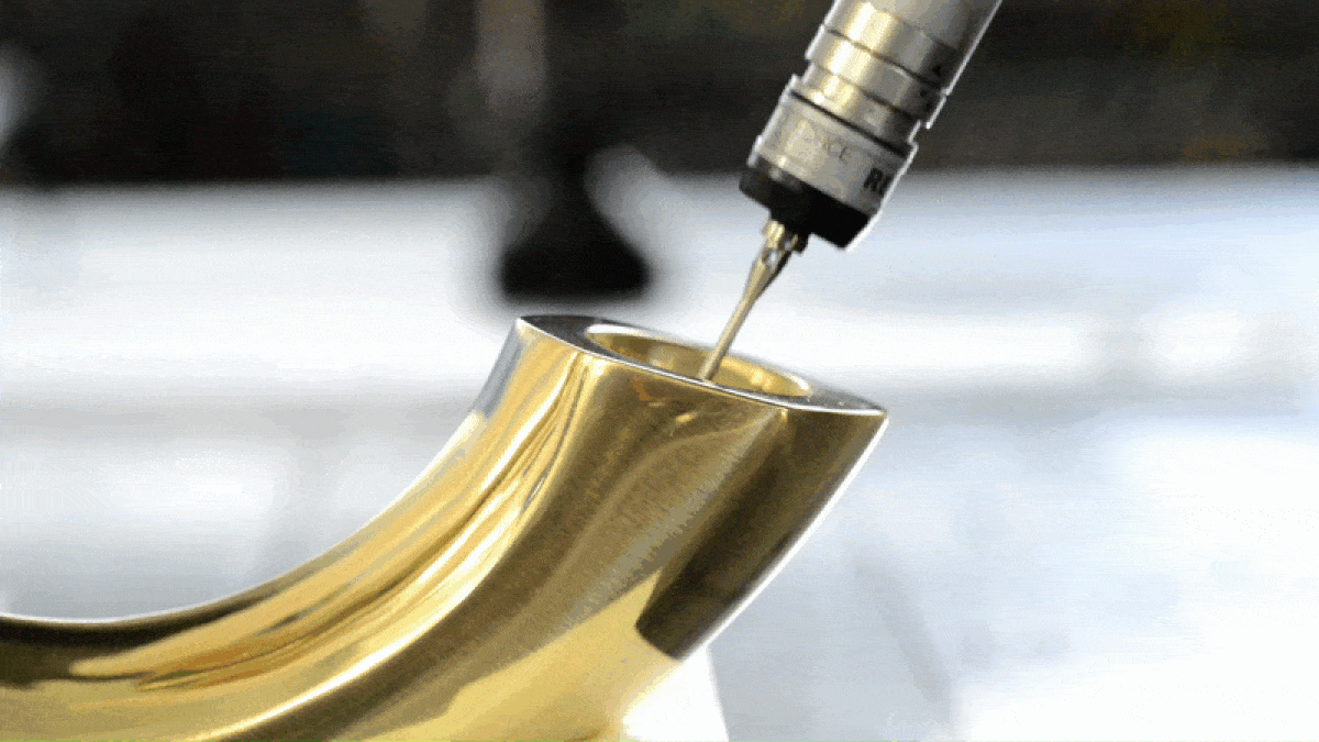 oordinate measuring machinery probe on spout