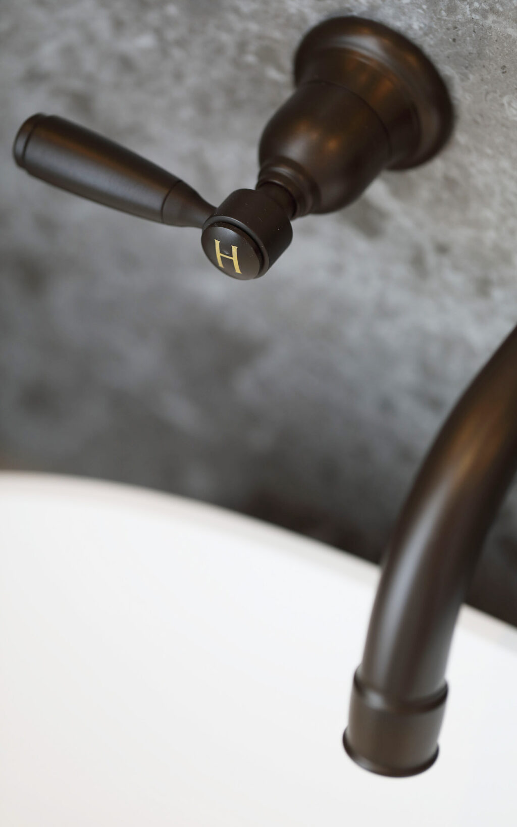 Samuel Heath Fairfield wall mounted tap in City Bronze