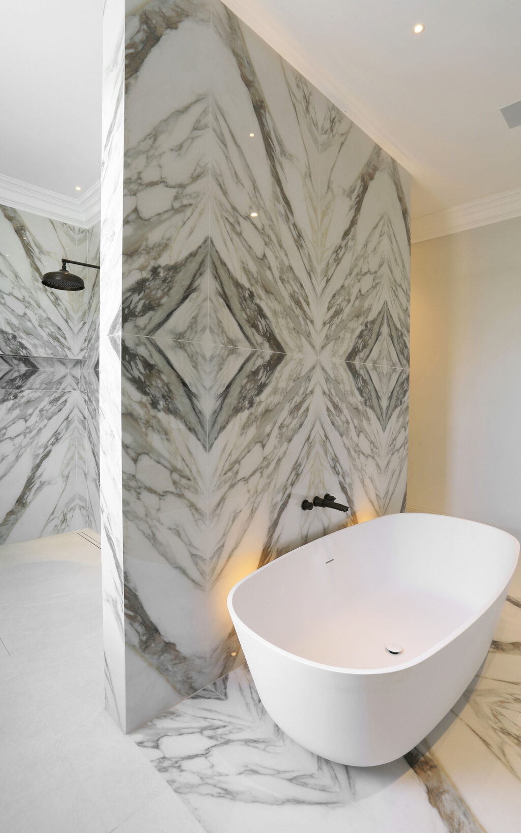 Large freestanding bath with Samuel Heath Xenon wall mounted bath tap