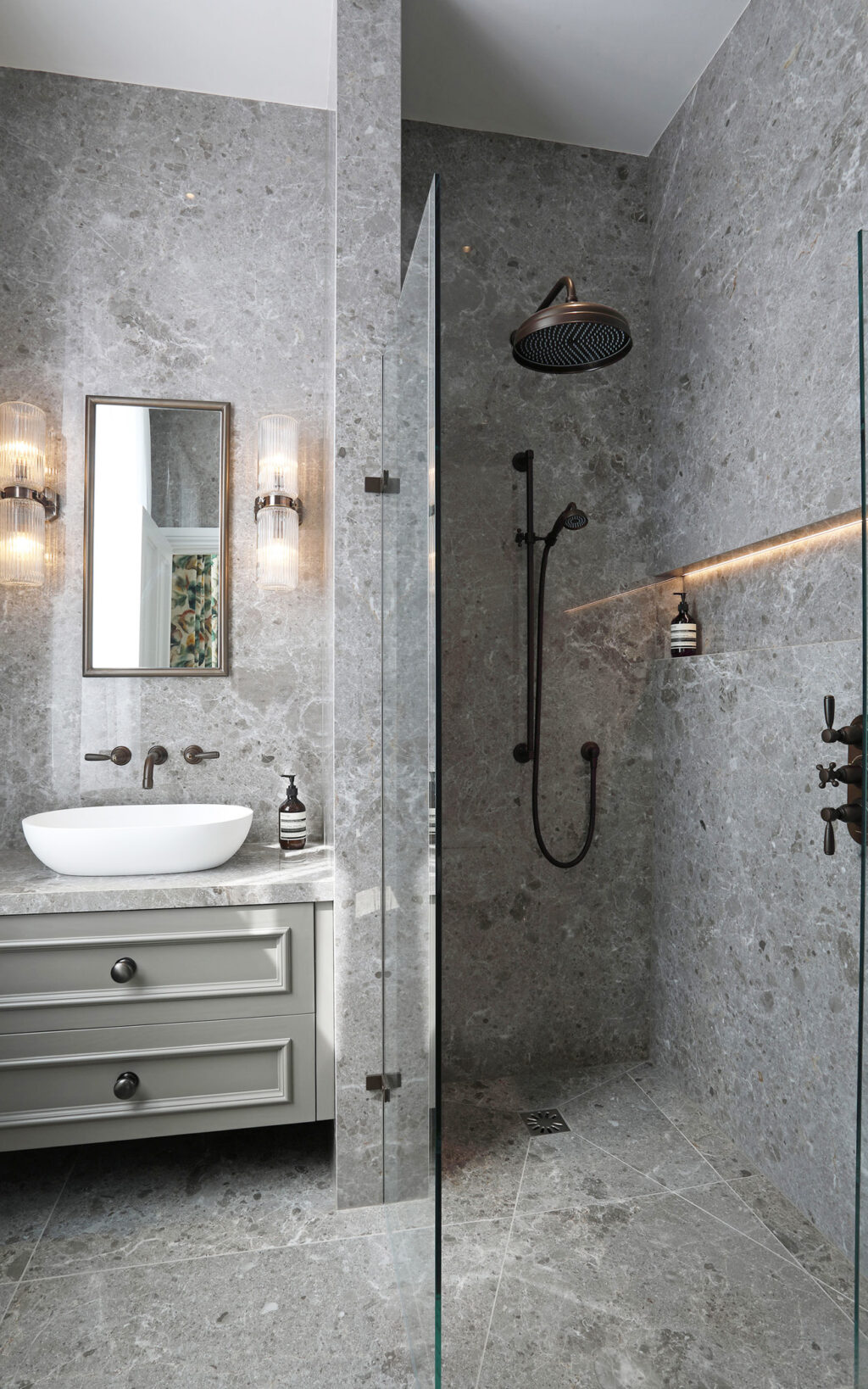 Fairfield Samuel Heath thermostatic shower & wall mounted basin taps