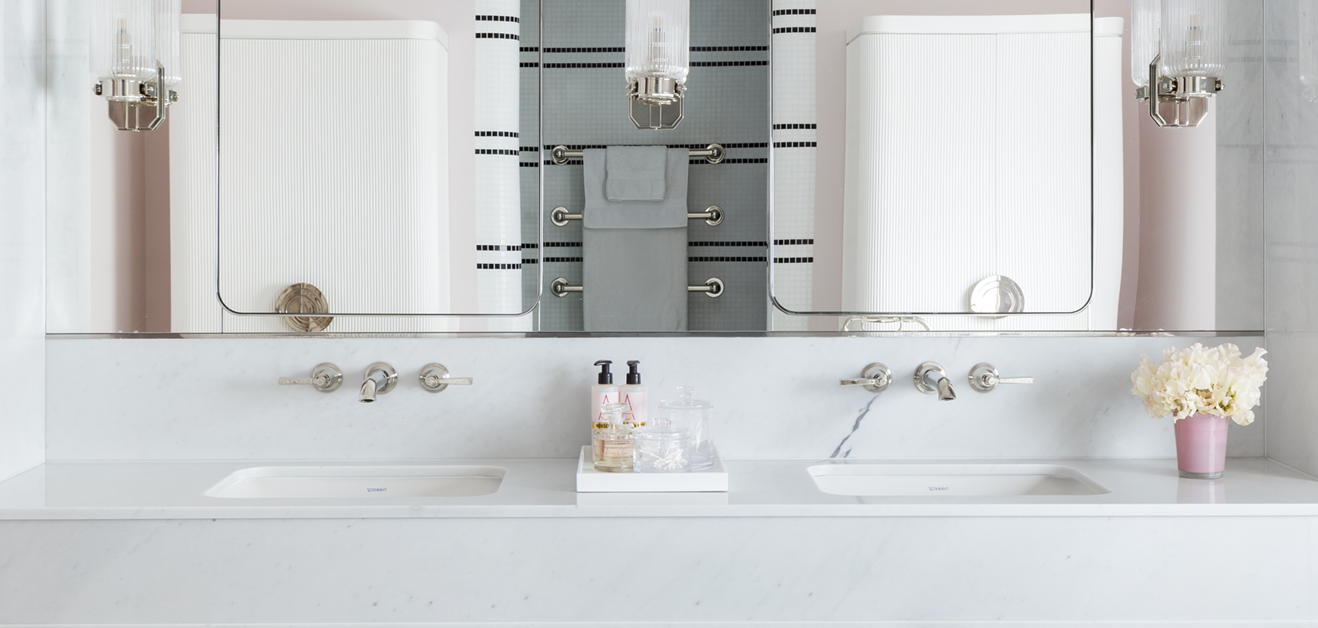 Samuel Heath Style Moderne with Carden Cunietti in St Johns Wood Master Vanity