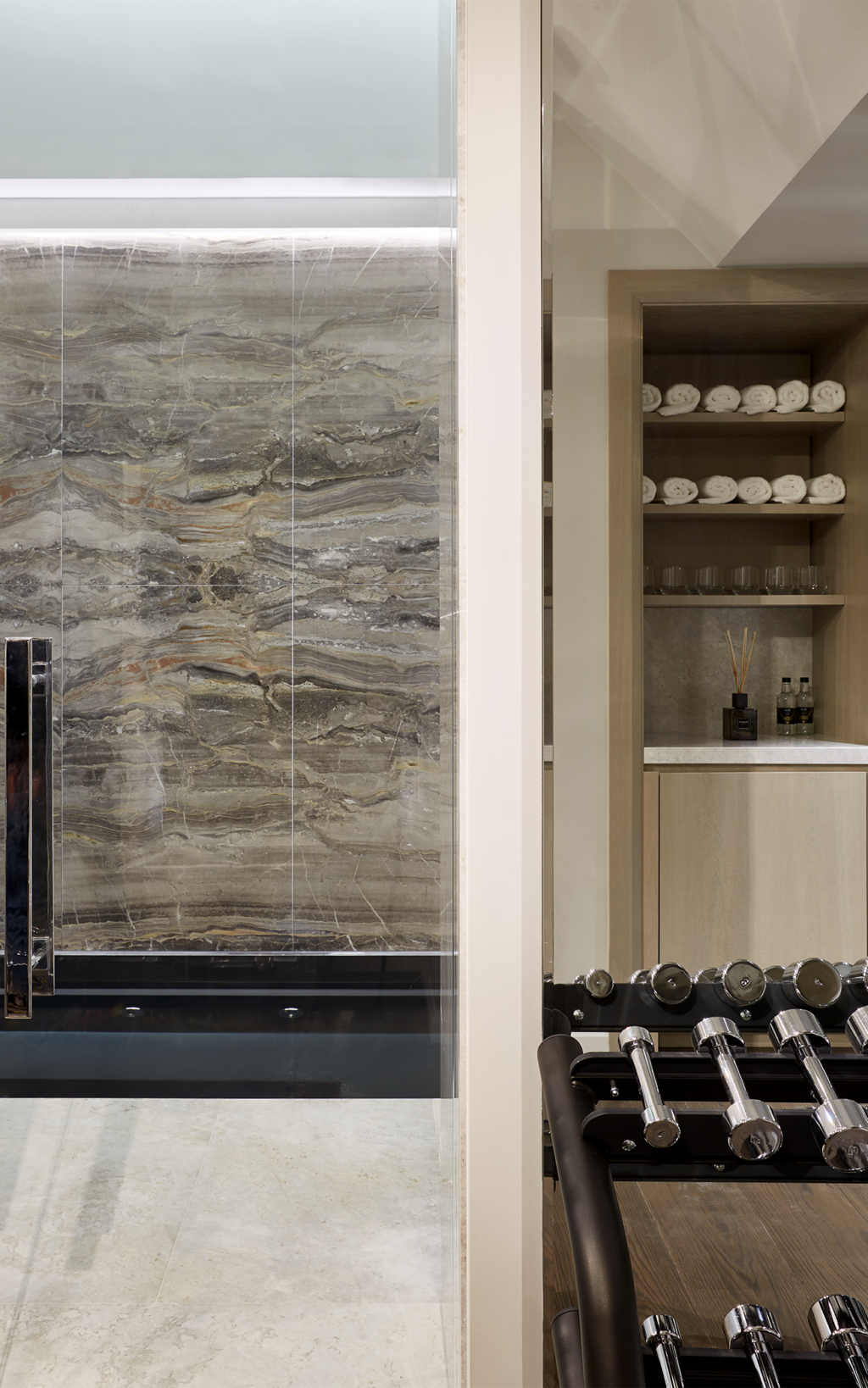 gym sauna and weights room